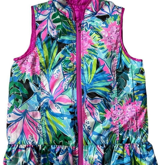 New! Lily Pulitzer Girls Melanie Reversible Vest Sz L - Picture 2 of 3